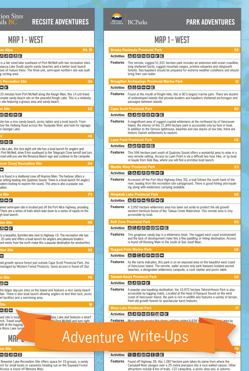 Backroad Mapbooks Vancouver Island North BC Waterproof Map