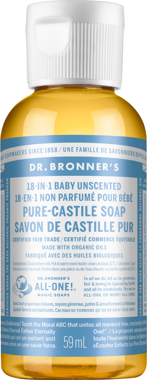 Dr. Bronner's Pure-Castile Baby Unscented Liquid Soap 59ml