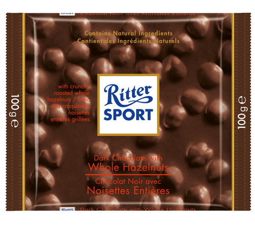 Ritter Sport Dark Whole Hazelnut Chocolate Bar