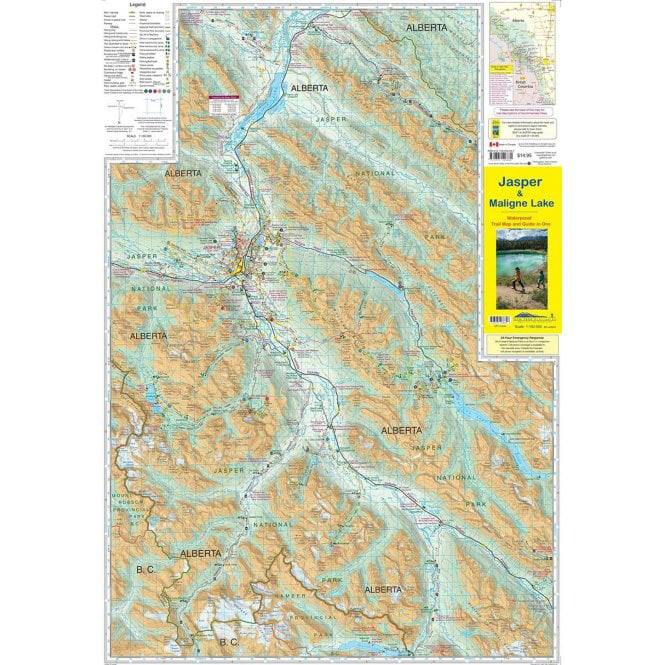Gem Trek Publishing Jasper  & Maligne Lake Map 9th edition