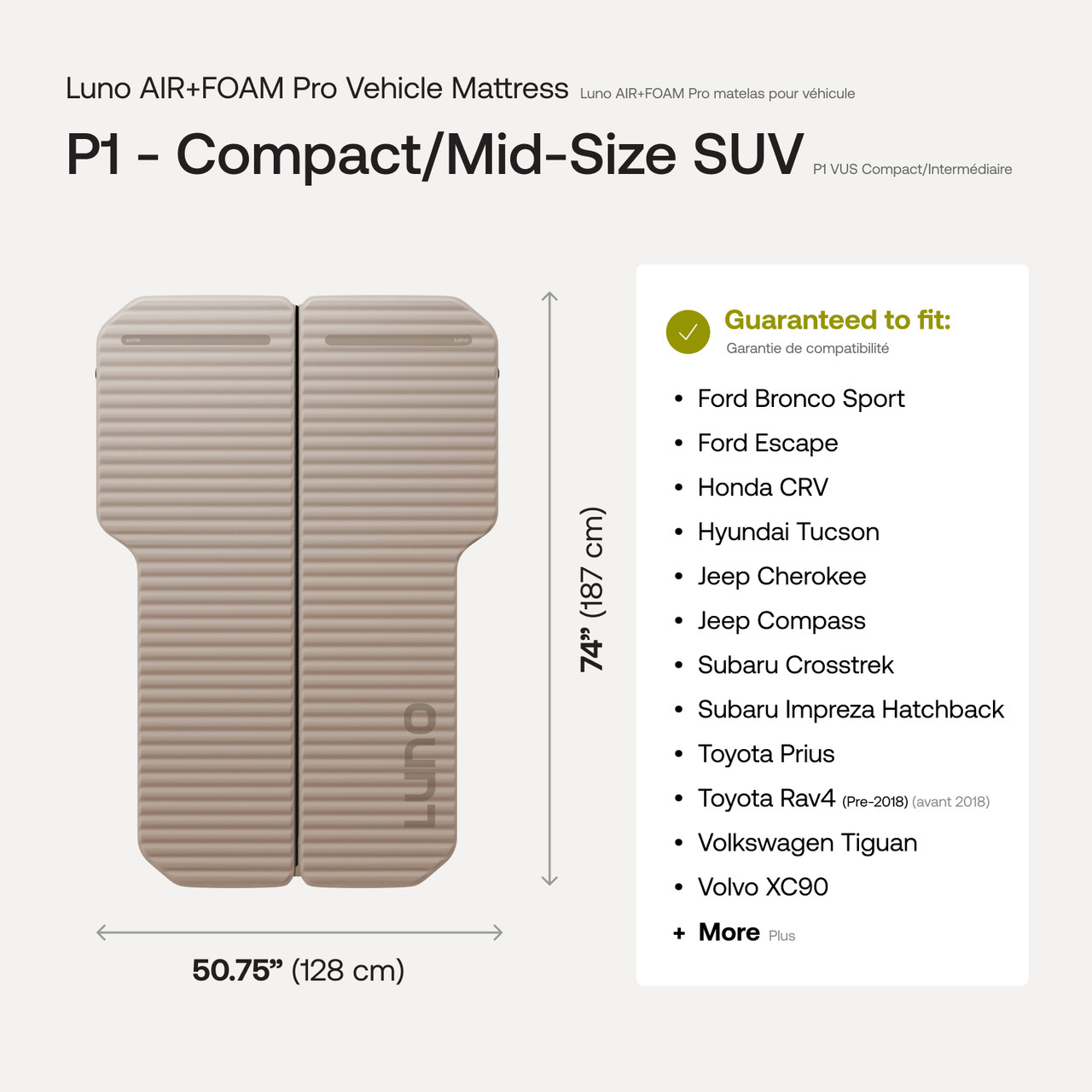 Luno AIR + FOAM Pro Vehicle Mattress