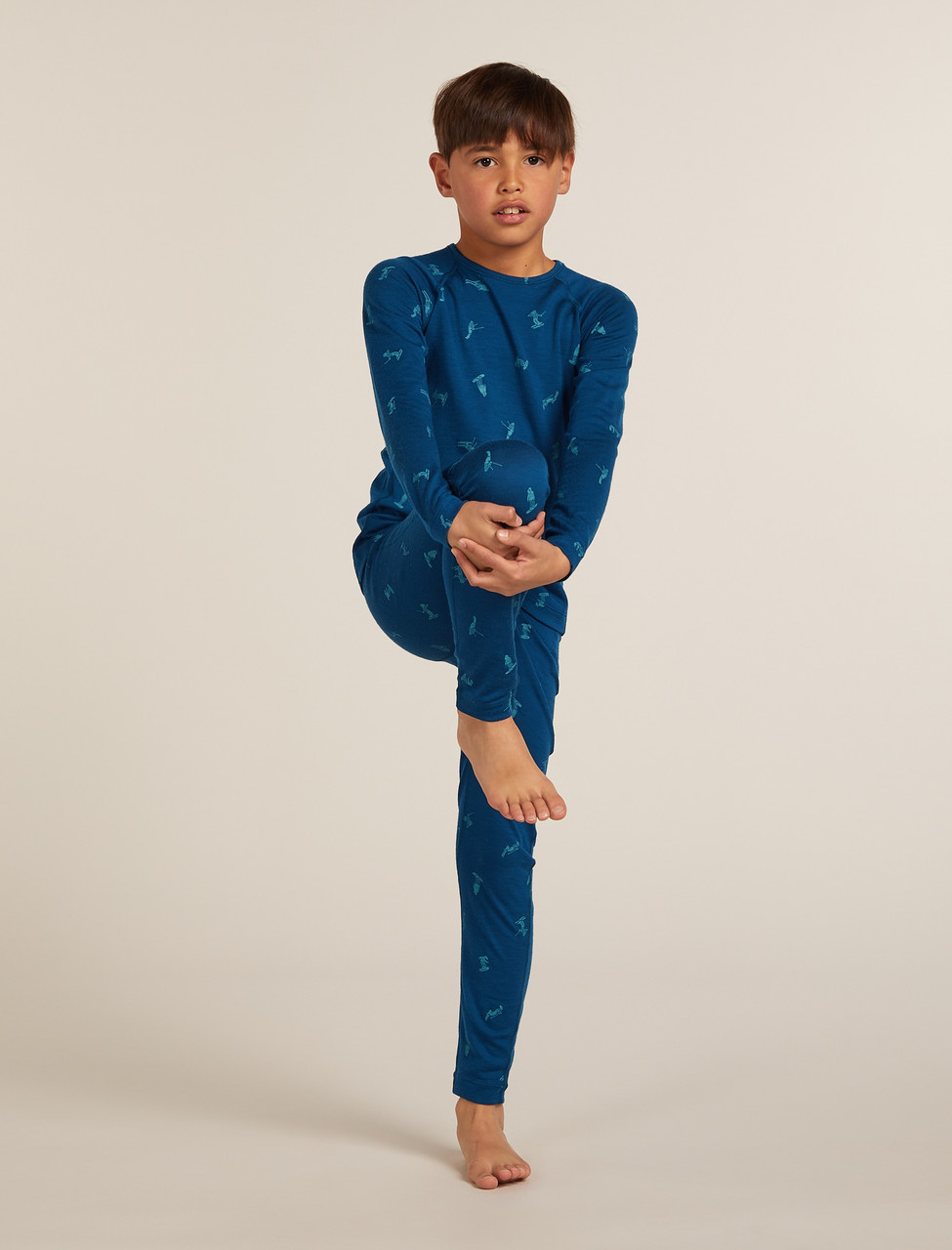 icebreaker Merino 200 Oasis LS Crewe Snow Day - Youths