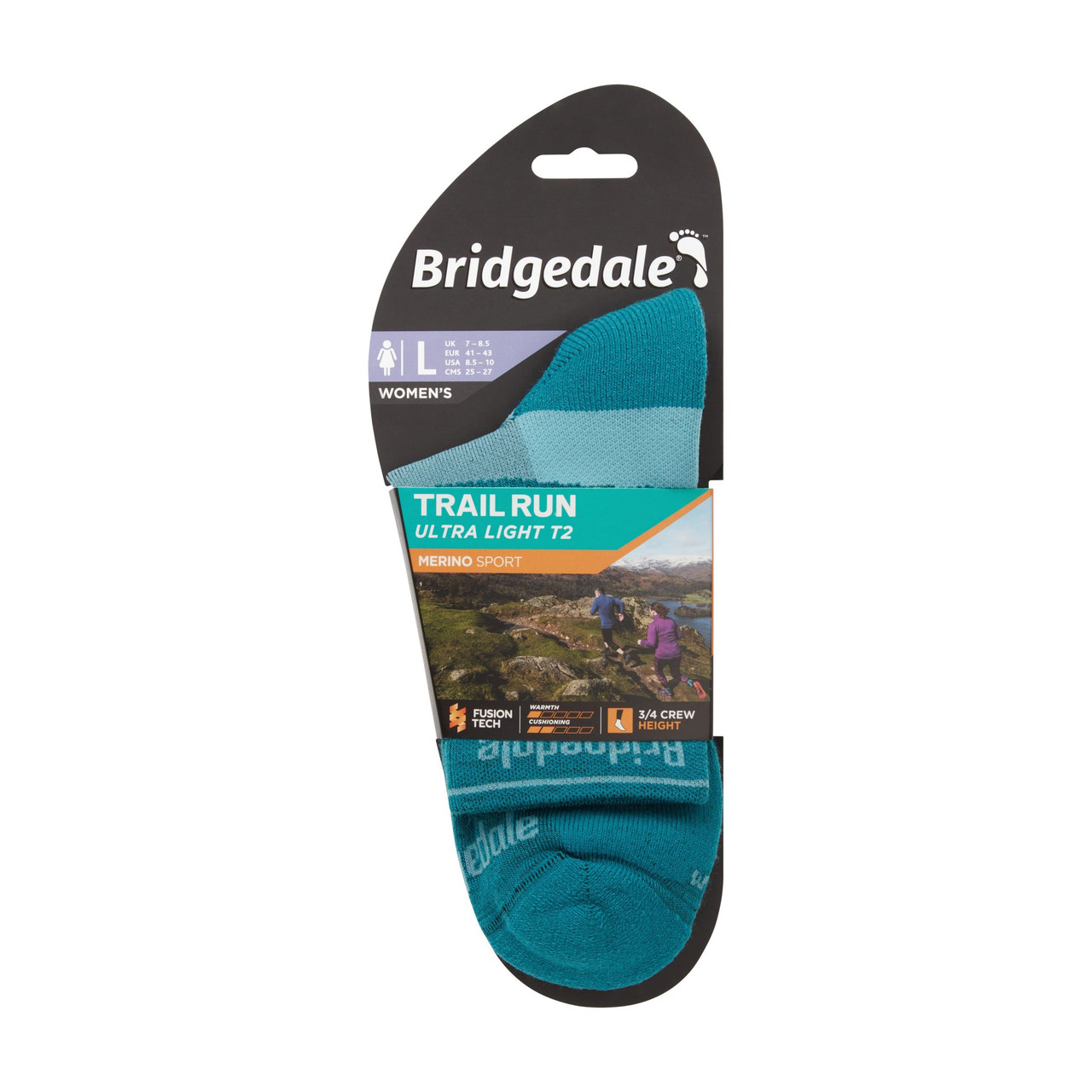 Bridgedale Trail Run Ultralight T2 Merino Sport 3/4 Crew Socks - Women's