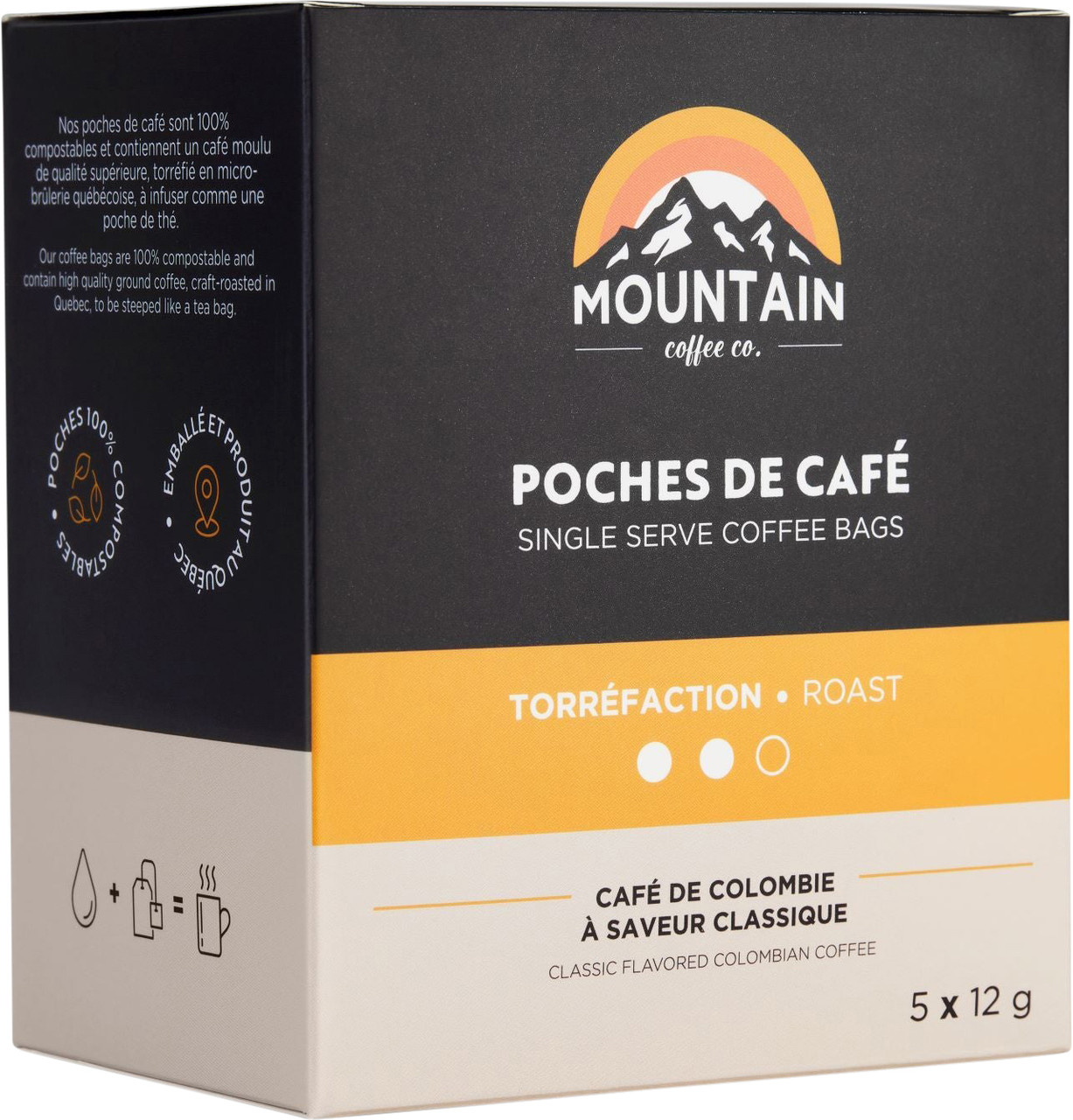 Mountain Coffee Co. Single Serve Coffee Bags Medium Roast 5 Pack