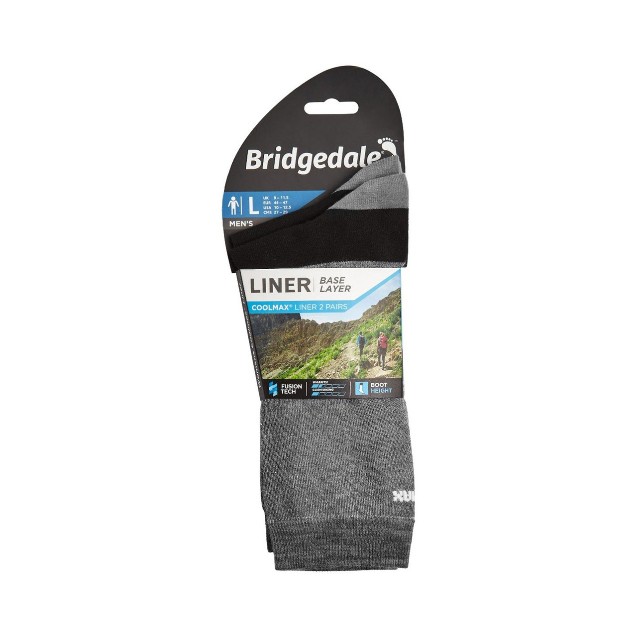 Bridgedale Liner Coolmax Crew 2 Pack Socks - Unisex