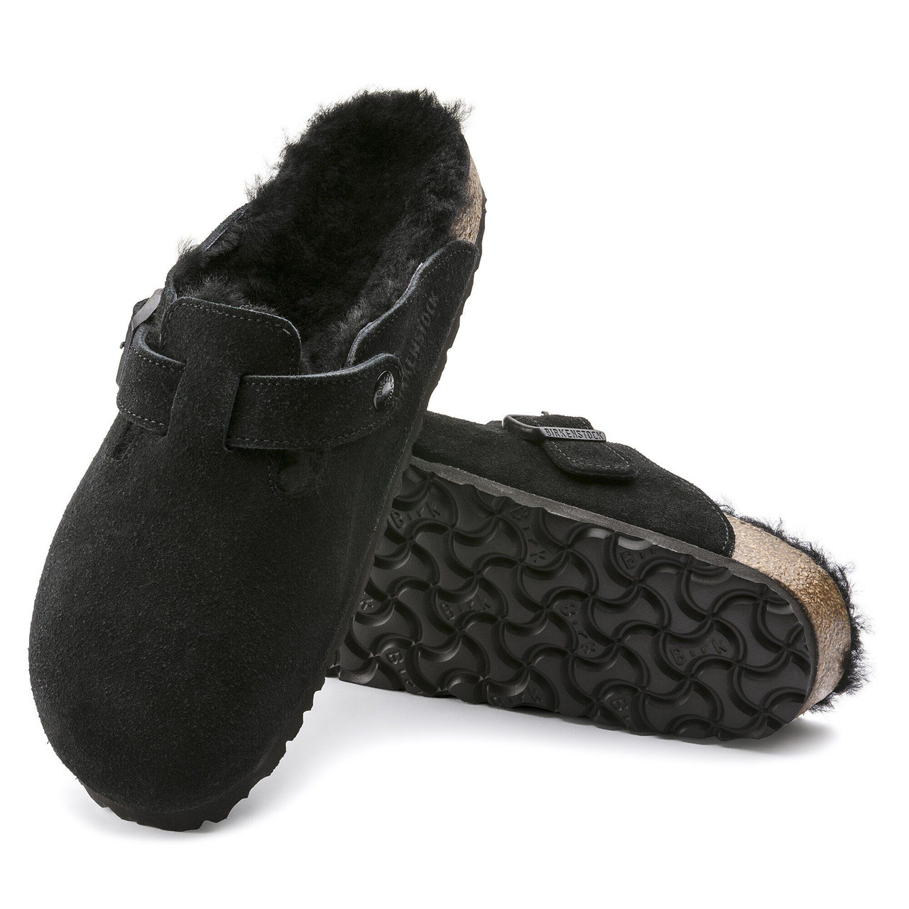 Birkenstock Boston Suede Shearling Clogs - Unisex