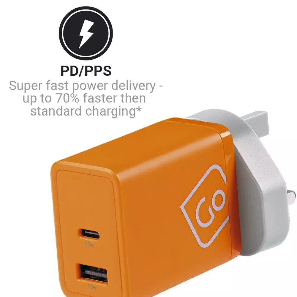 Go Travel Worldwide Travel Adapter with USB A  & C GaN Charger + (65W PD)