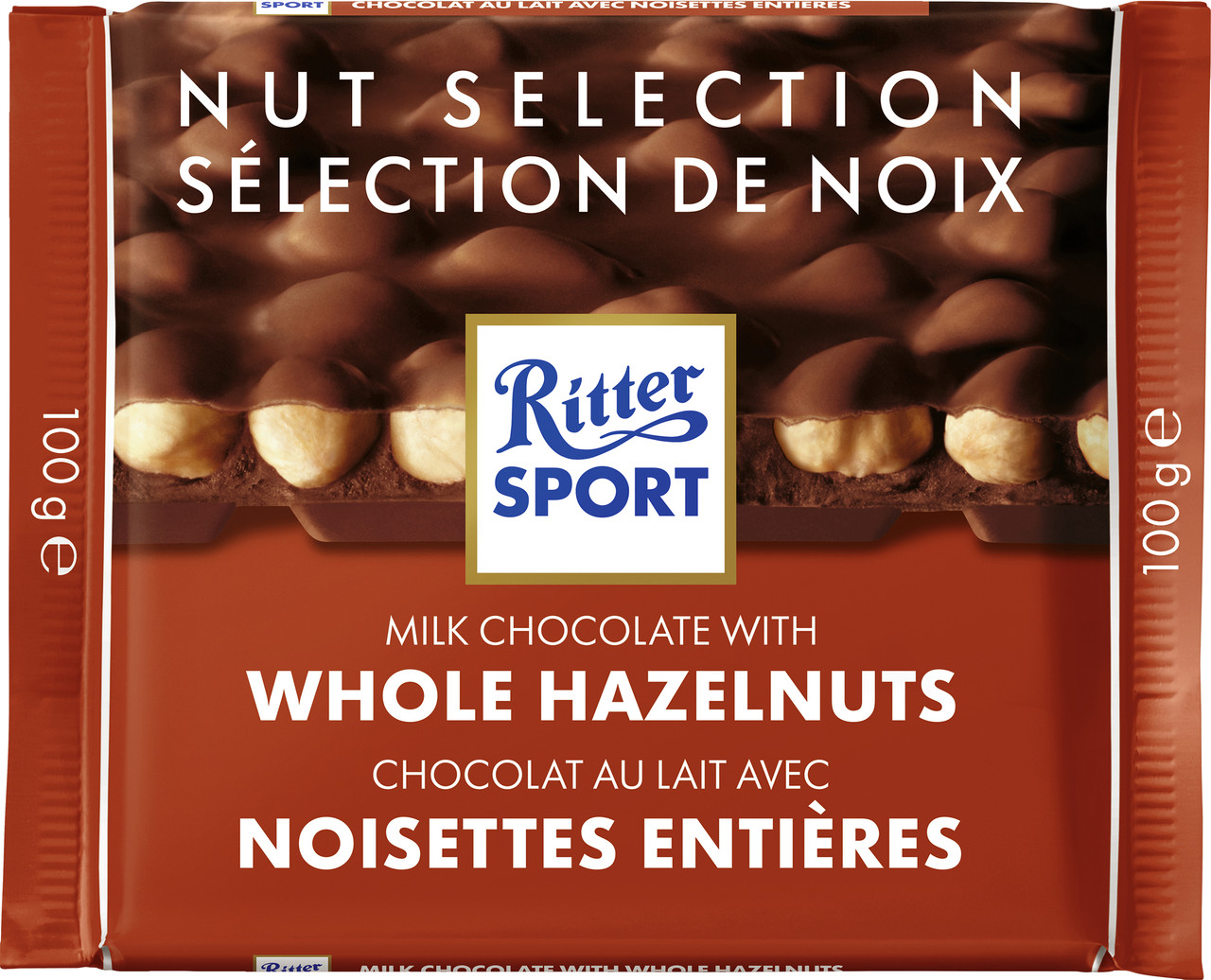 Ritter Sport Milk Chocolate Whole Hazelnut Chocolate Bar