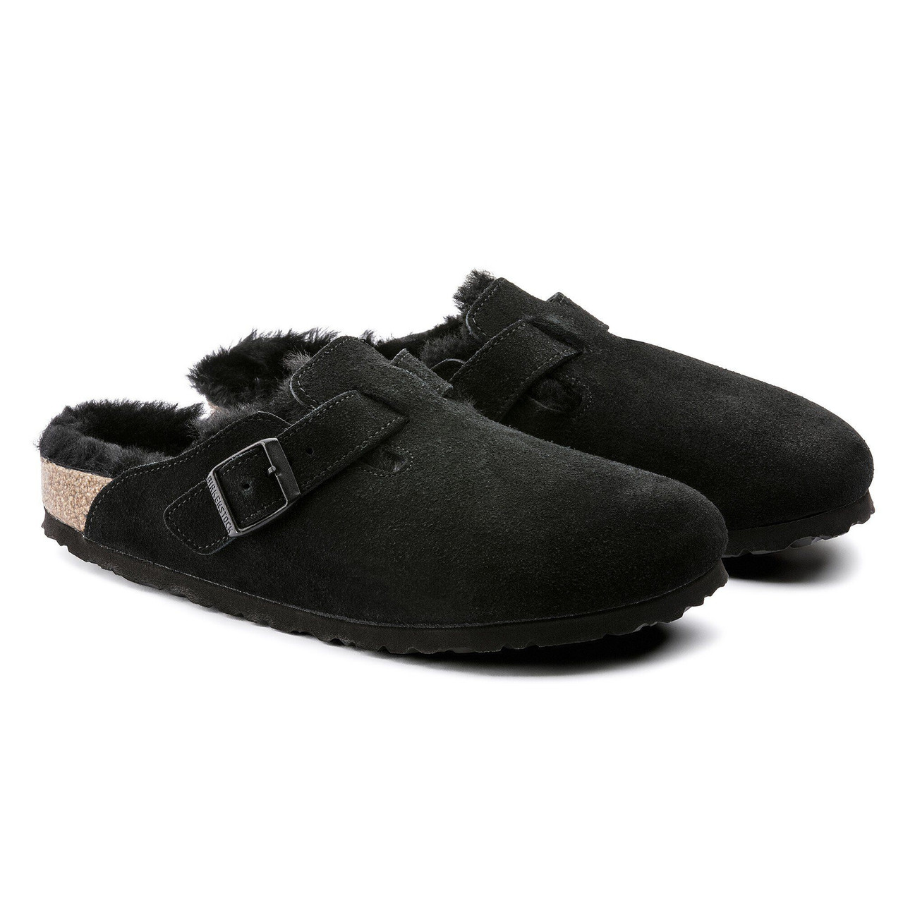 Birkenstock Boston Suede Shearling Clogs - Unisex