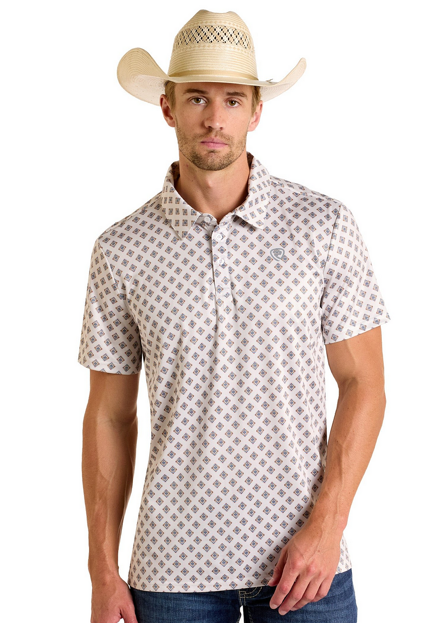 Neutral Mini Aztec Polo