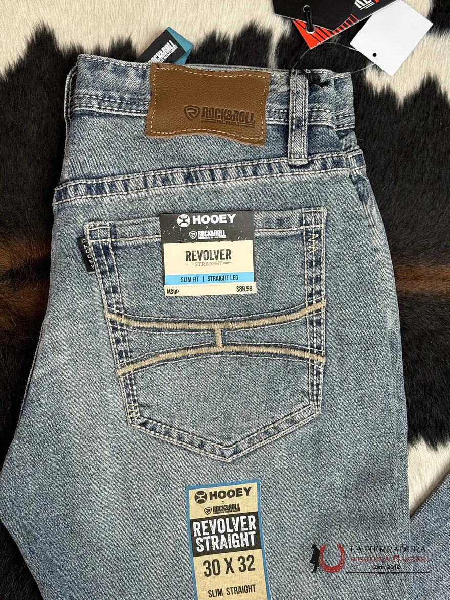 Black Slim Straight Western Jeans - BM1RD02484