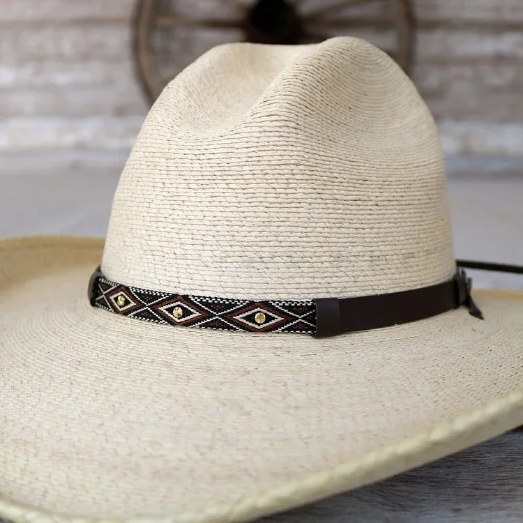 Calhoun Men's Palm Leaf Straw Cowboy Hat Gus Crown