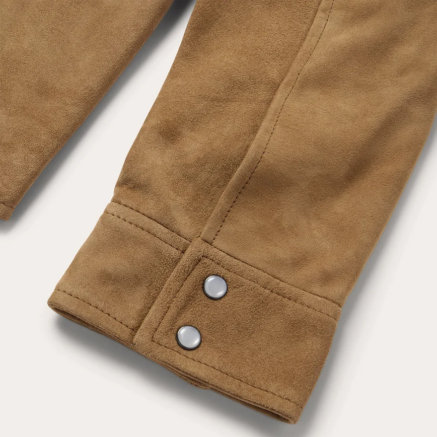 Suede Leather Shirt Jacket