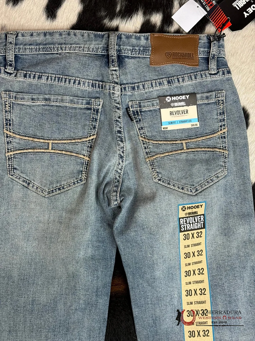 Black Slim Straight Western Jeans - BM1RD02484