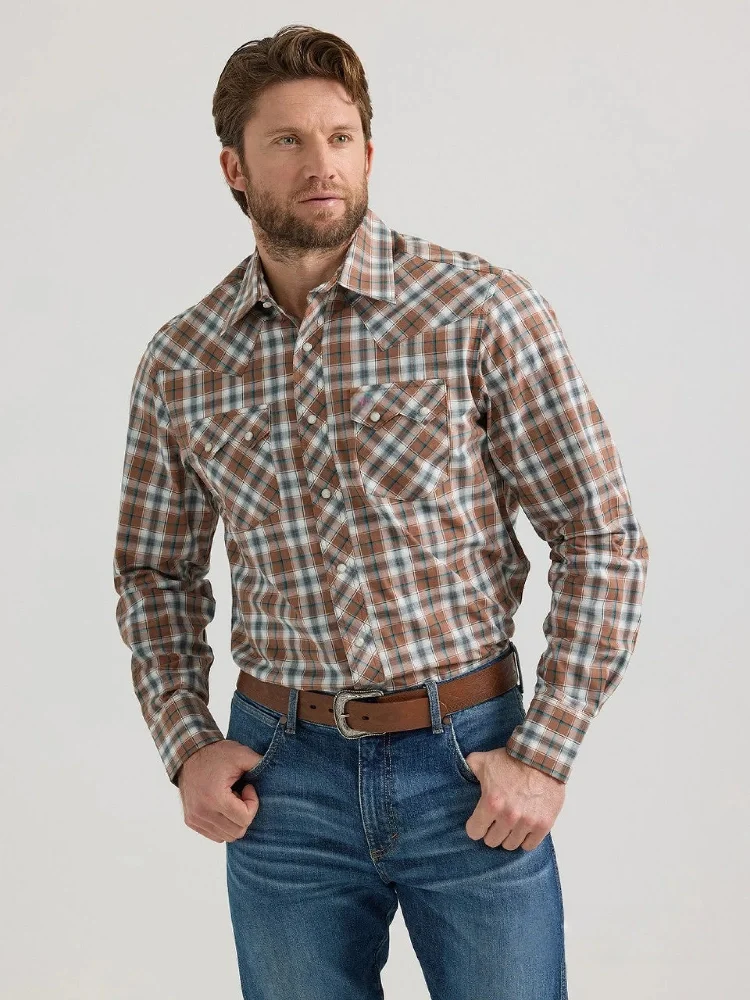 WRANGL SHIRT MODERNFIT BROWNLONG SLEEVE 1481