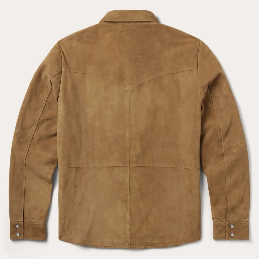 Suede Leather Shirt Jacket