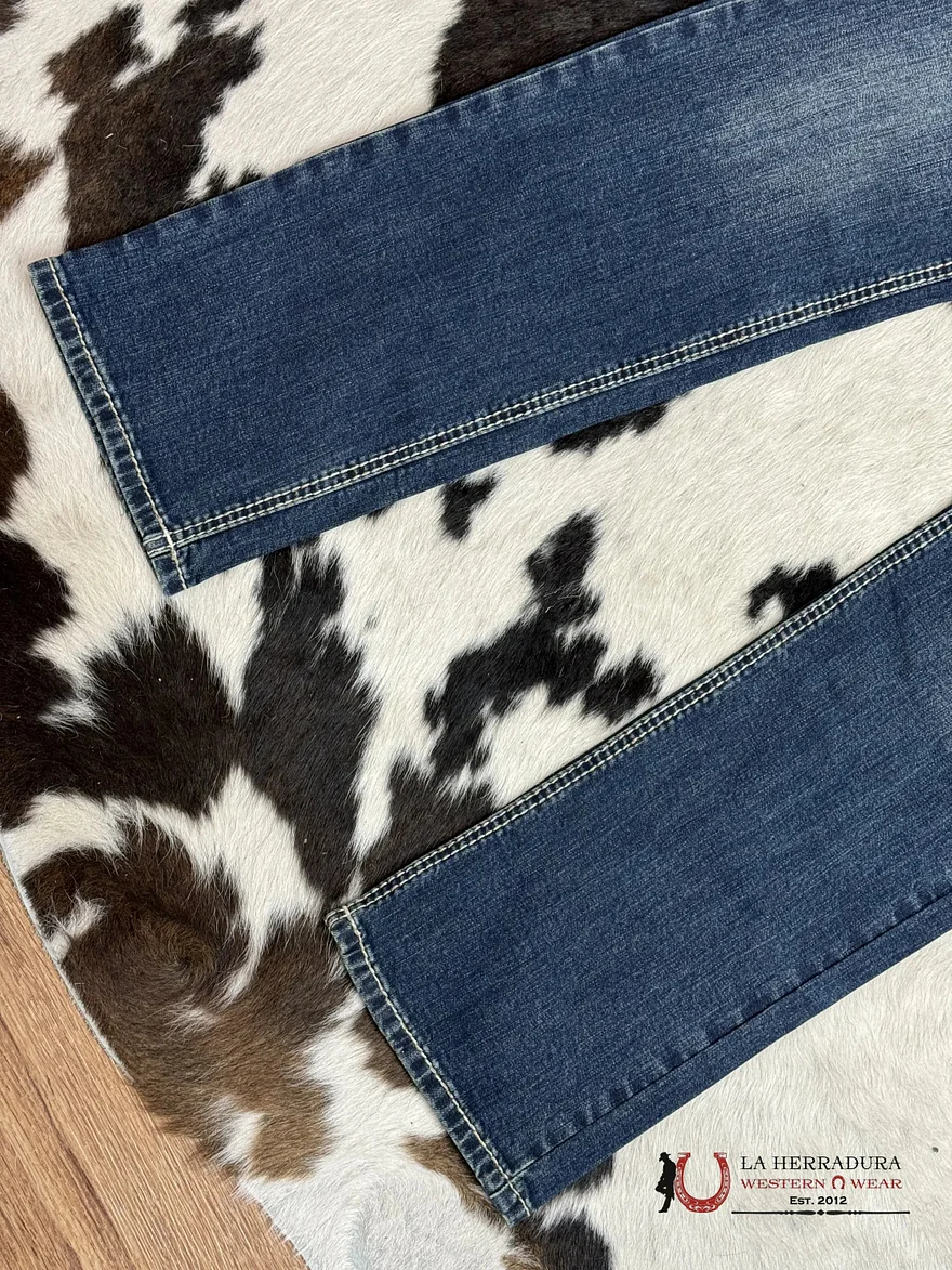 Western Slim Fit Straight Jeans - Light Blue