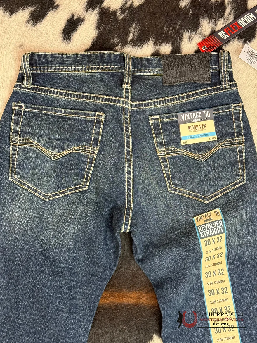 Western Slim Fit Straight Jeans - Light Blue