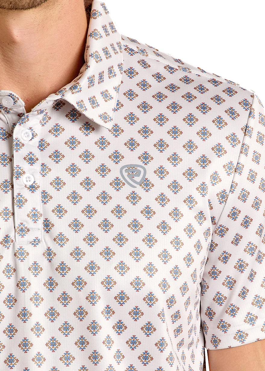 Neutral Mini Aztec Polo