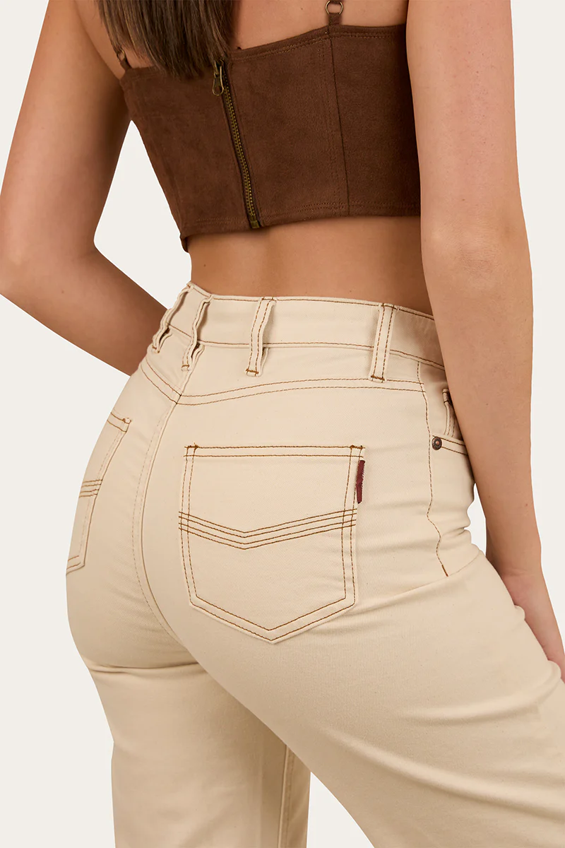 Betsy Womens Highrise Bootleg Jean - Off White