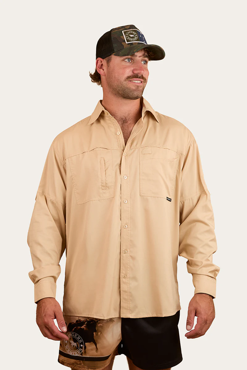 Bennetts Unisex Fishing Shirt - Dark Sand