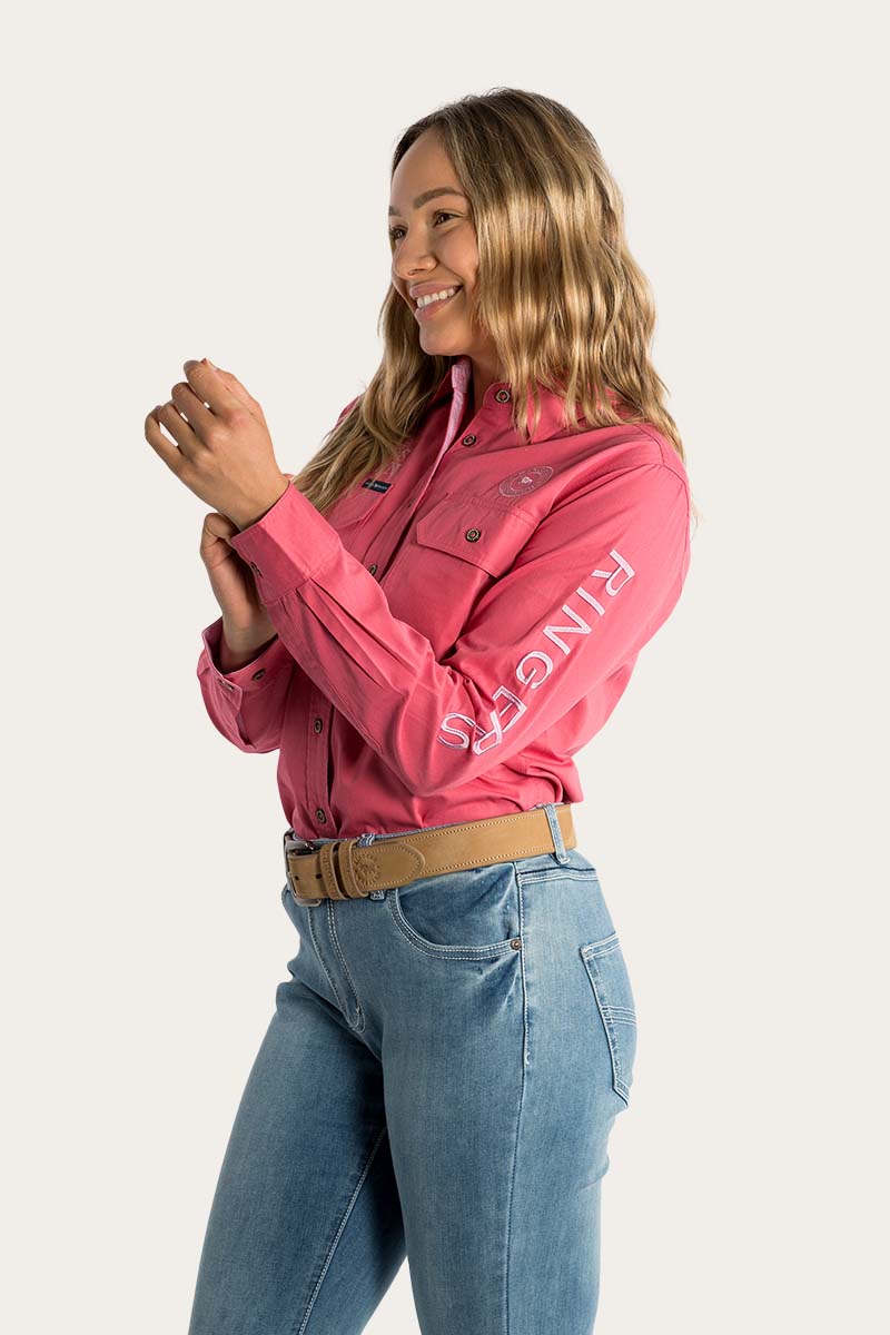 Signature Jillaroo Womens Full Button Work Shirt - Camelia Rose/Ballet Pink