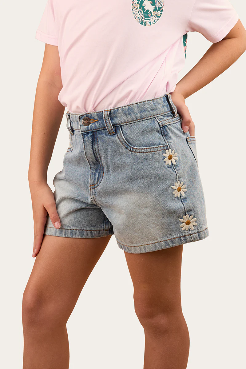 Bridie Kids Denim Short -Light Wash Blue