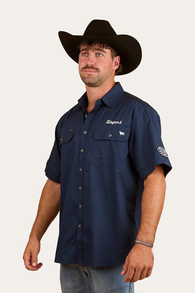 Big Rig Mens Short Sleeve Shirt - Navy