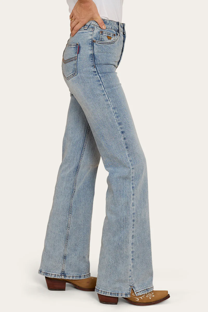 Betsy Womens High-Rise Bootleg Jeans - Light Blue