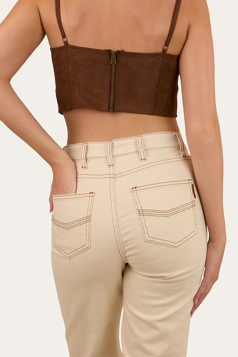 Betsy Womens Highrise Bootleg Jean - Off White