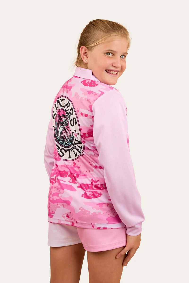Big Catch Kids Fishing Jersey - Ballet Pink