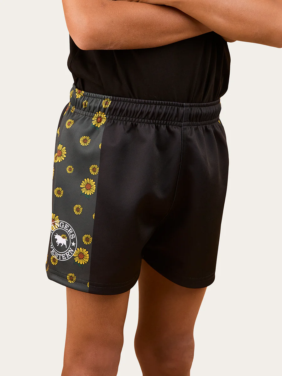 Sunflowers Kids Footy Short - Black / Multi