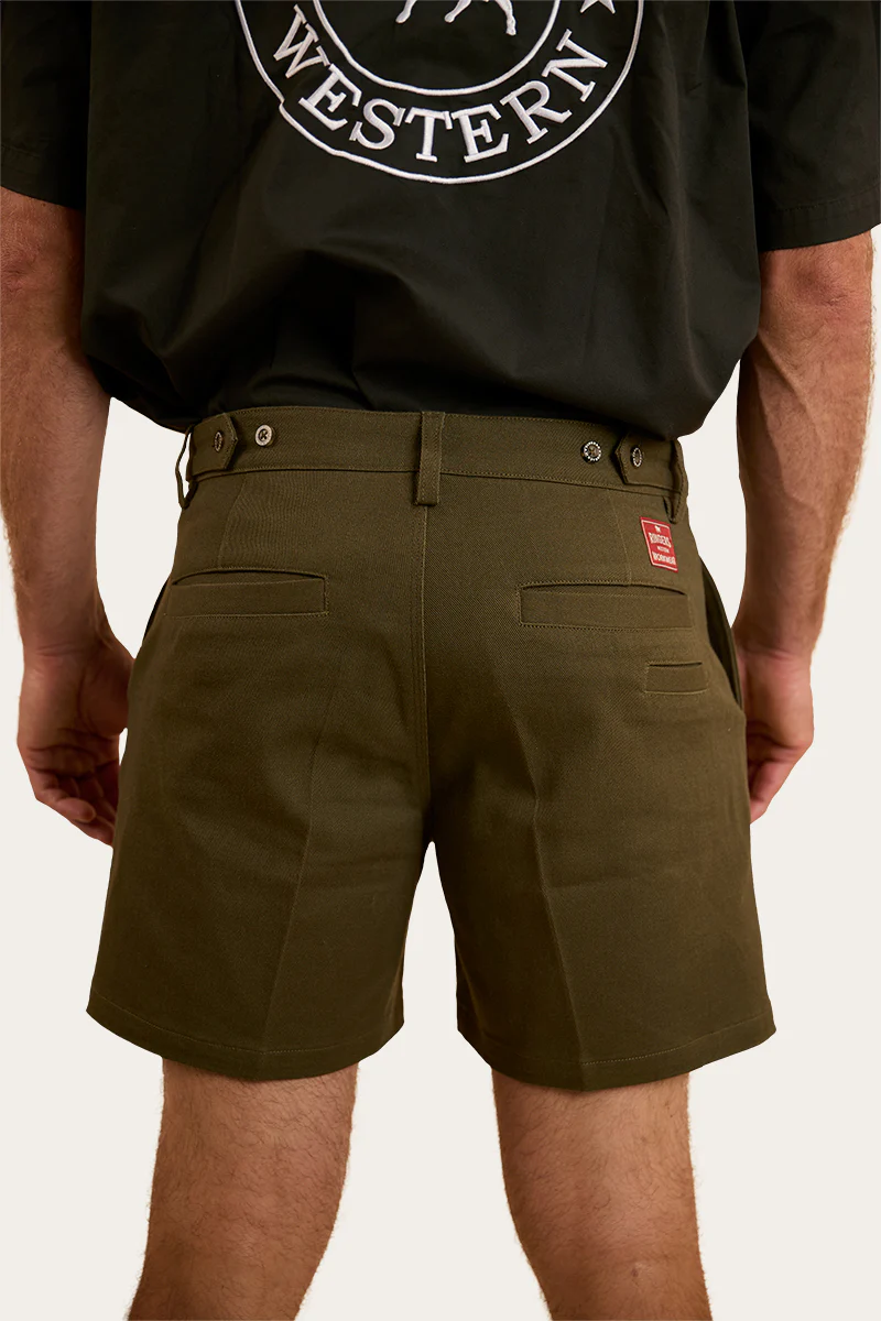 Cloncurry Mens Heavy Weight Work Short - Military Green