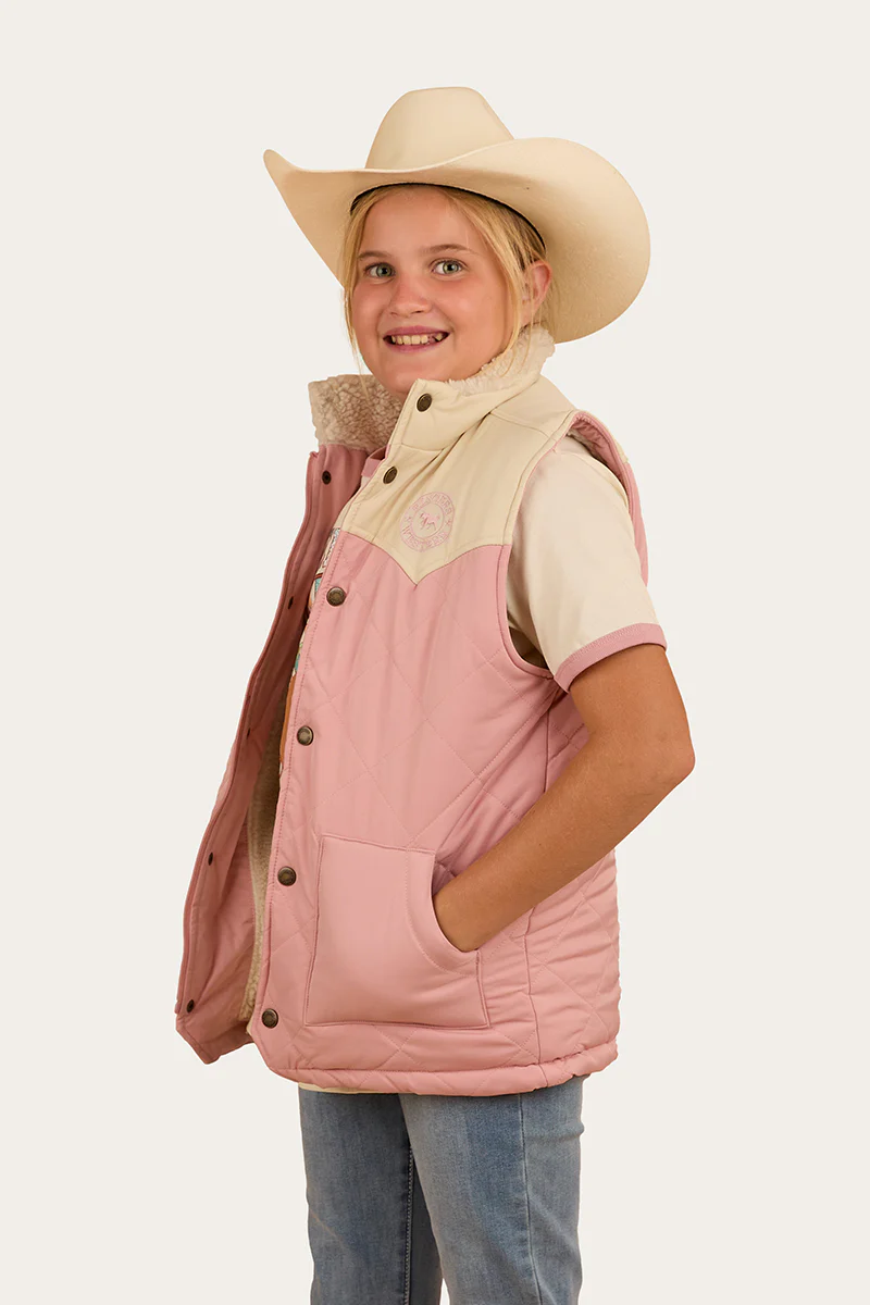 Kynuna Kids Puffer Vest - Pink / Off White