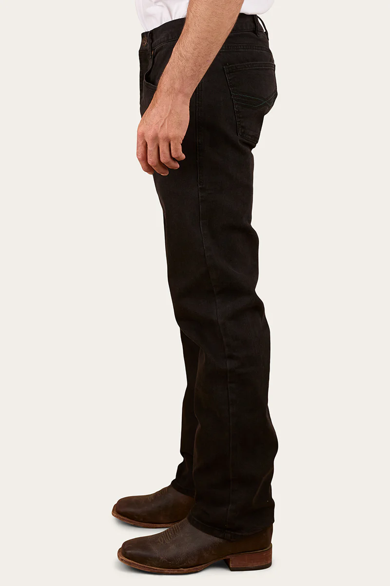 Muster Mens Slim Straight Fit Jeans - Black