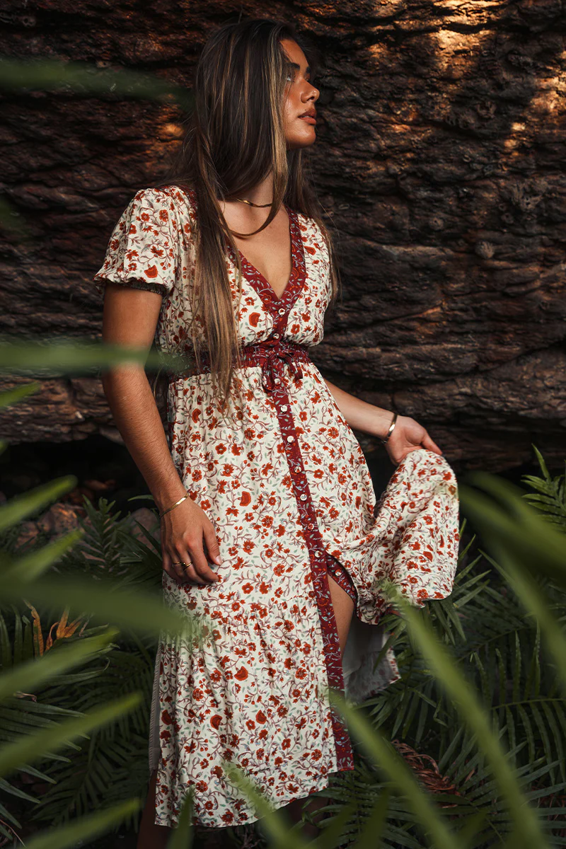 Twyla Womens Midi Dress - Off White