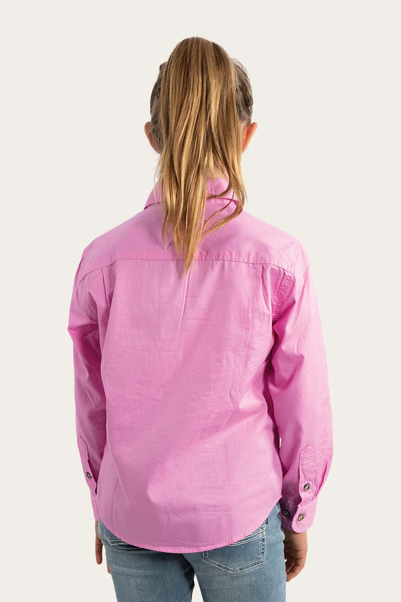 Ord River Kids Half Button Work Shirt - Pastel Pink