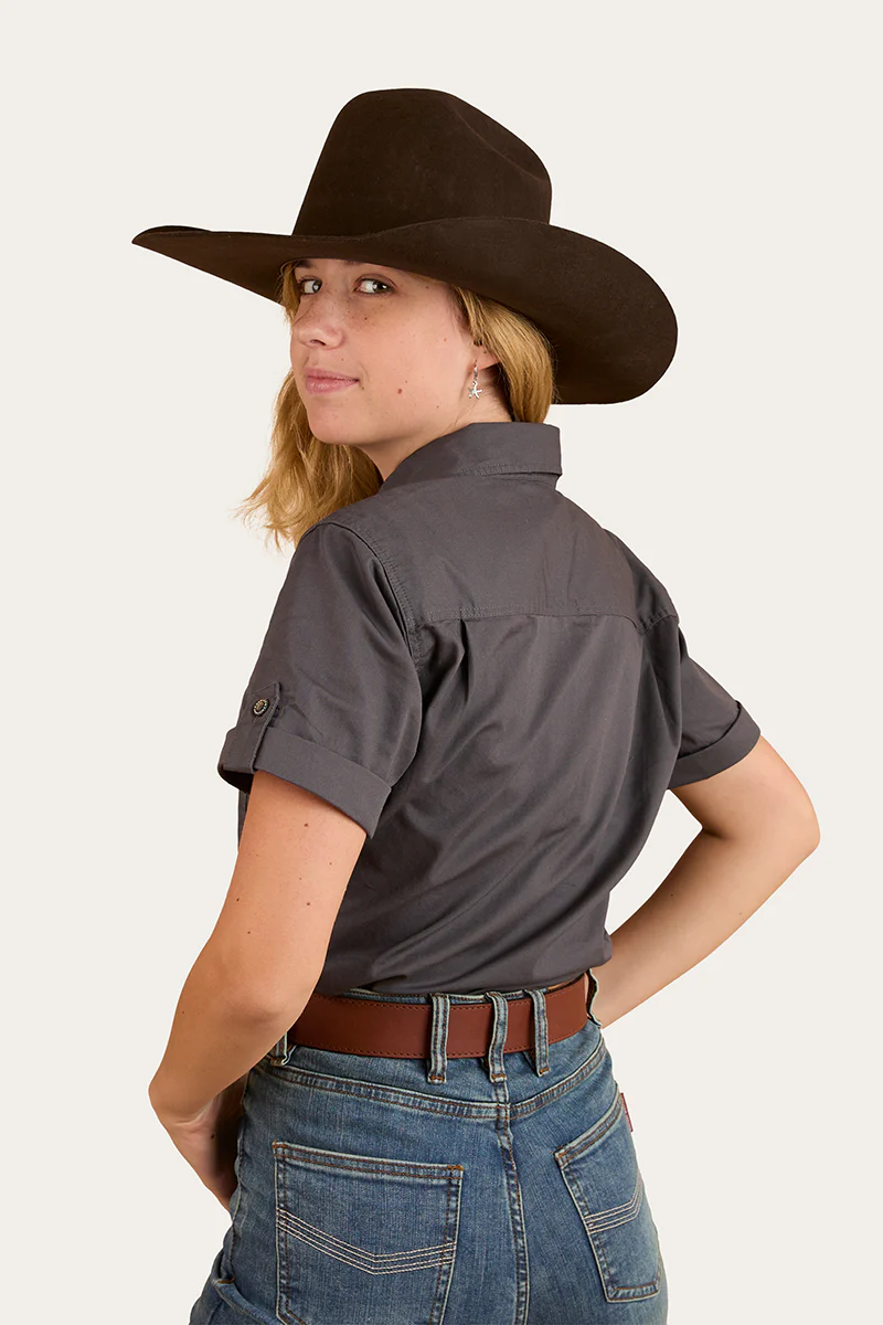 Jules Womens Half Button Work Shirt - Magnum / Mint