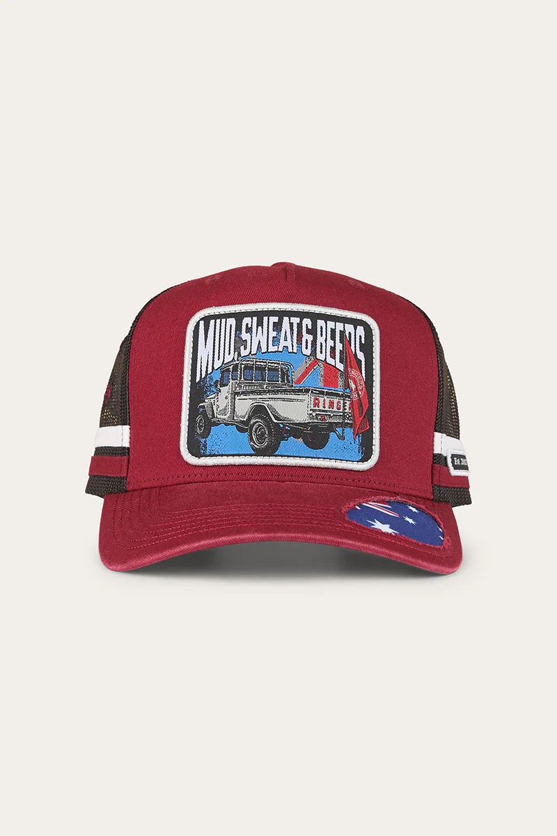 Mud Sweat Beers Deep Fit Trucker Cap - Maroon