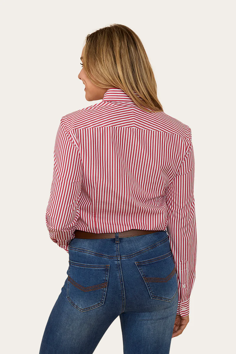 Birdsville Womens Semi Fitted Dress Shirt - Red