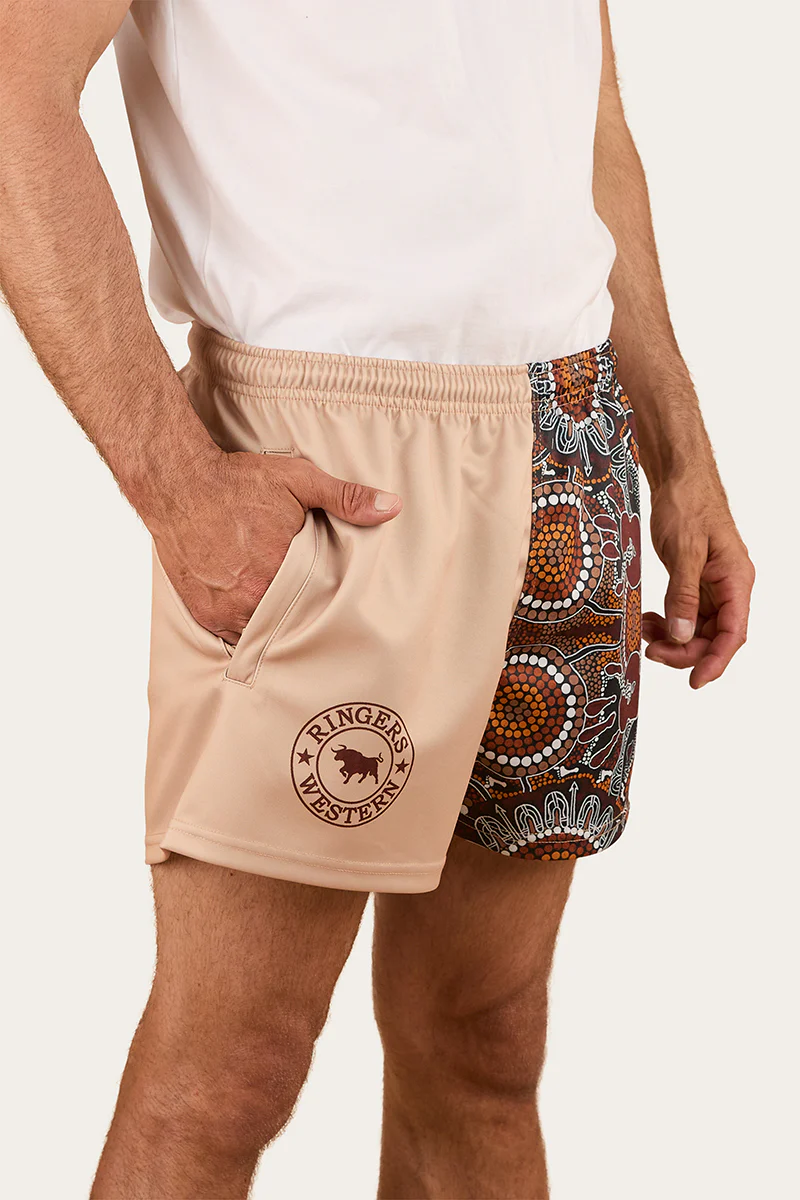 Walkabout Warrior Footy Short - Dark Sand / Multi