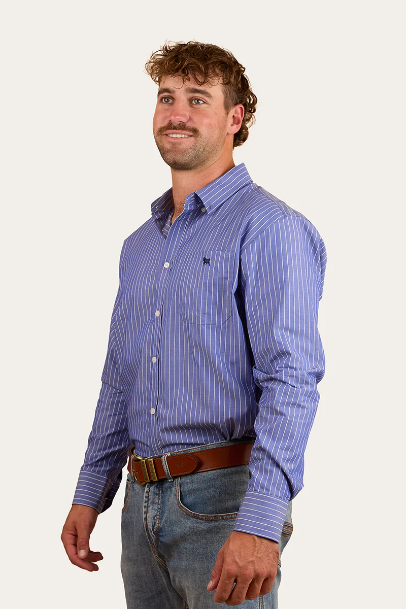 Heritage Mens Stripe Dress Shirt - Dark Chambray