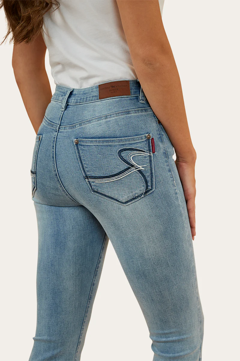 Bowie Womens Flare Jeans - Light Blue