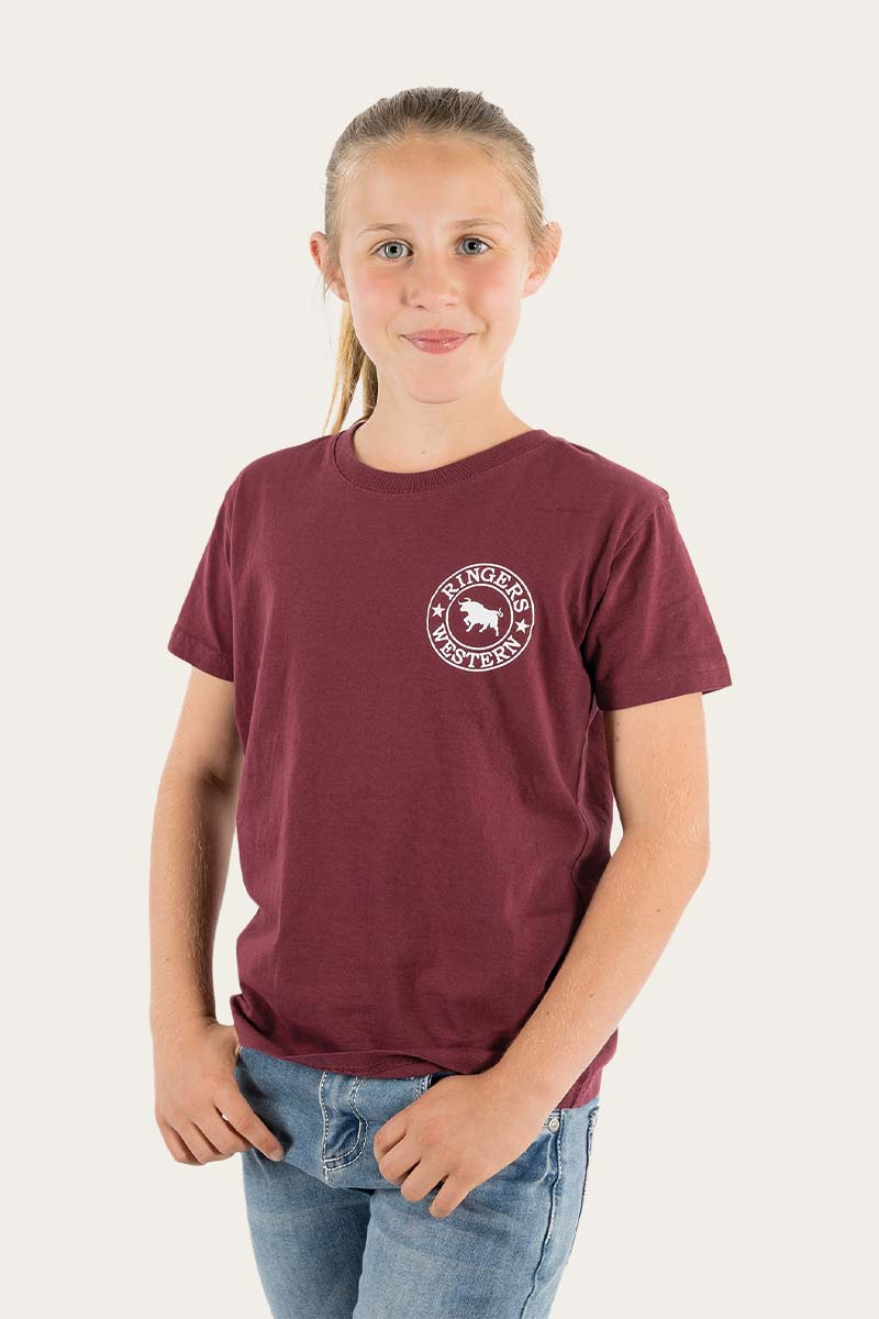 Signature Bull Kids Classic Fit T-Shirt - Burgundy/White