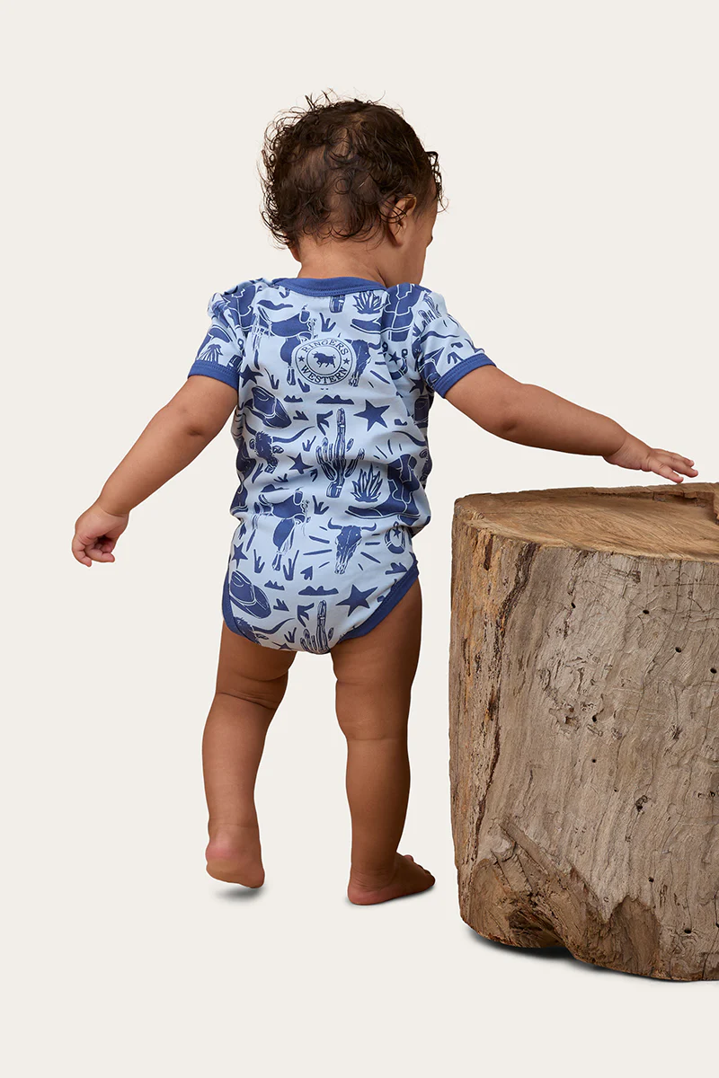 Boot Scootin Babies Short Sleeve Romper - Dusk