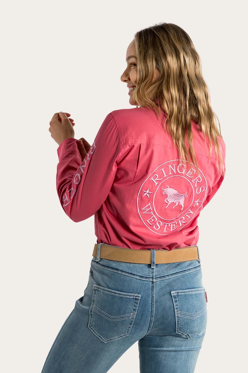 Signature Jillaroo Womens Full Button Work Shirt - Camelia Rose/Ballet Pink