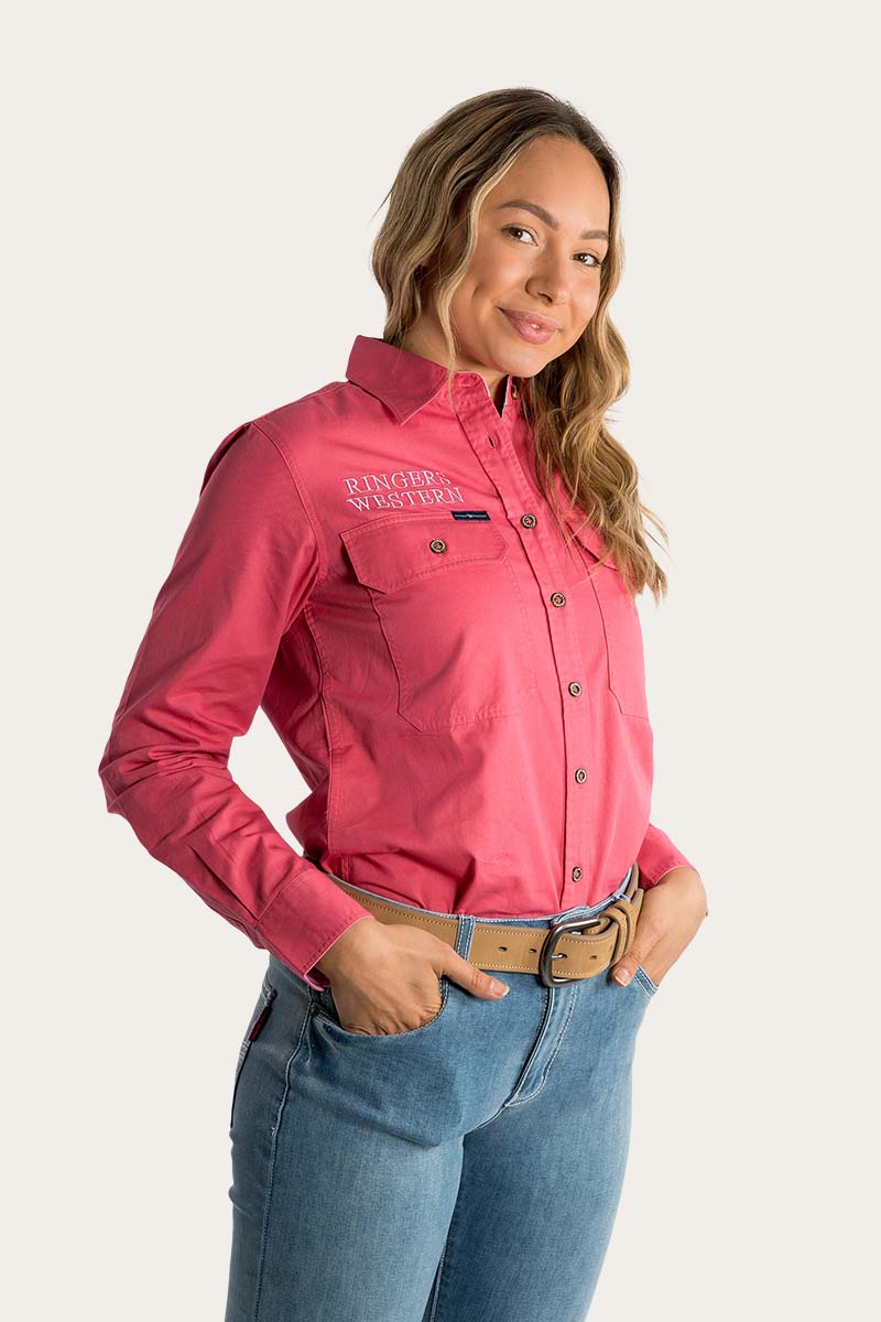 Signature Jillaroo Womens Full Button Work Shirt - Camelia Rose/Ballet Pink