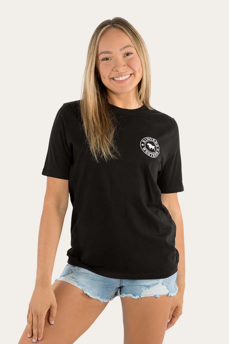 Signature Bull Womens Loose Fit T-Shirt - Black/White