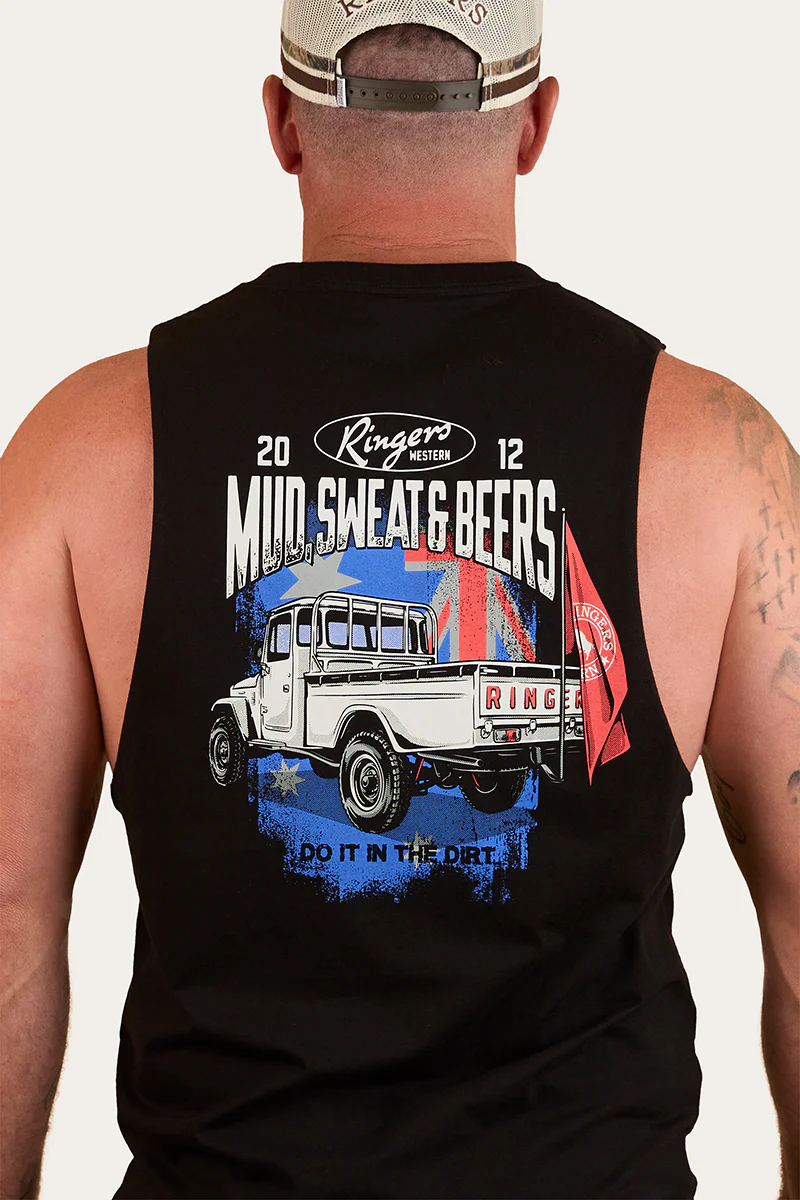 Mud Sweat Beers Mens Muscle Tank - Black