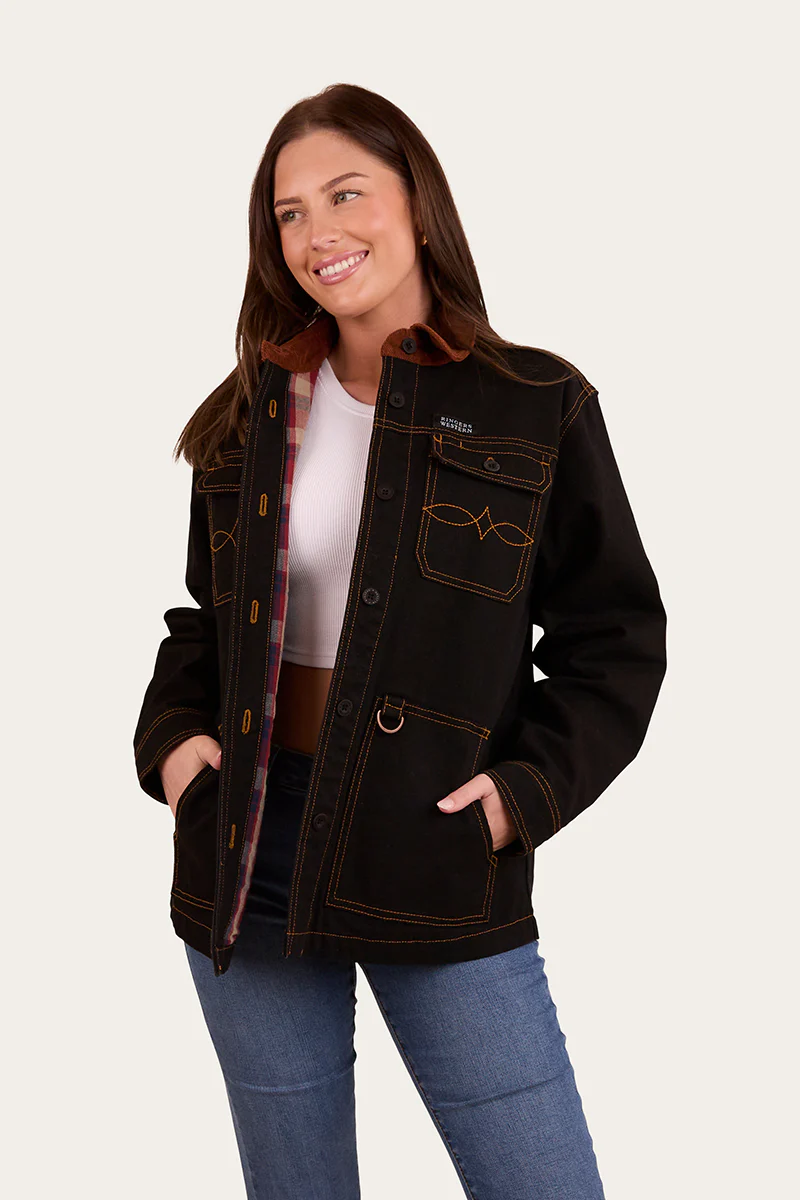 Leighton Womens Overshirt - Washed Black